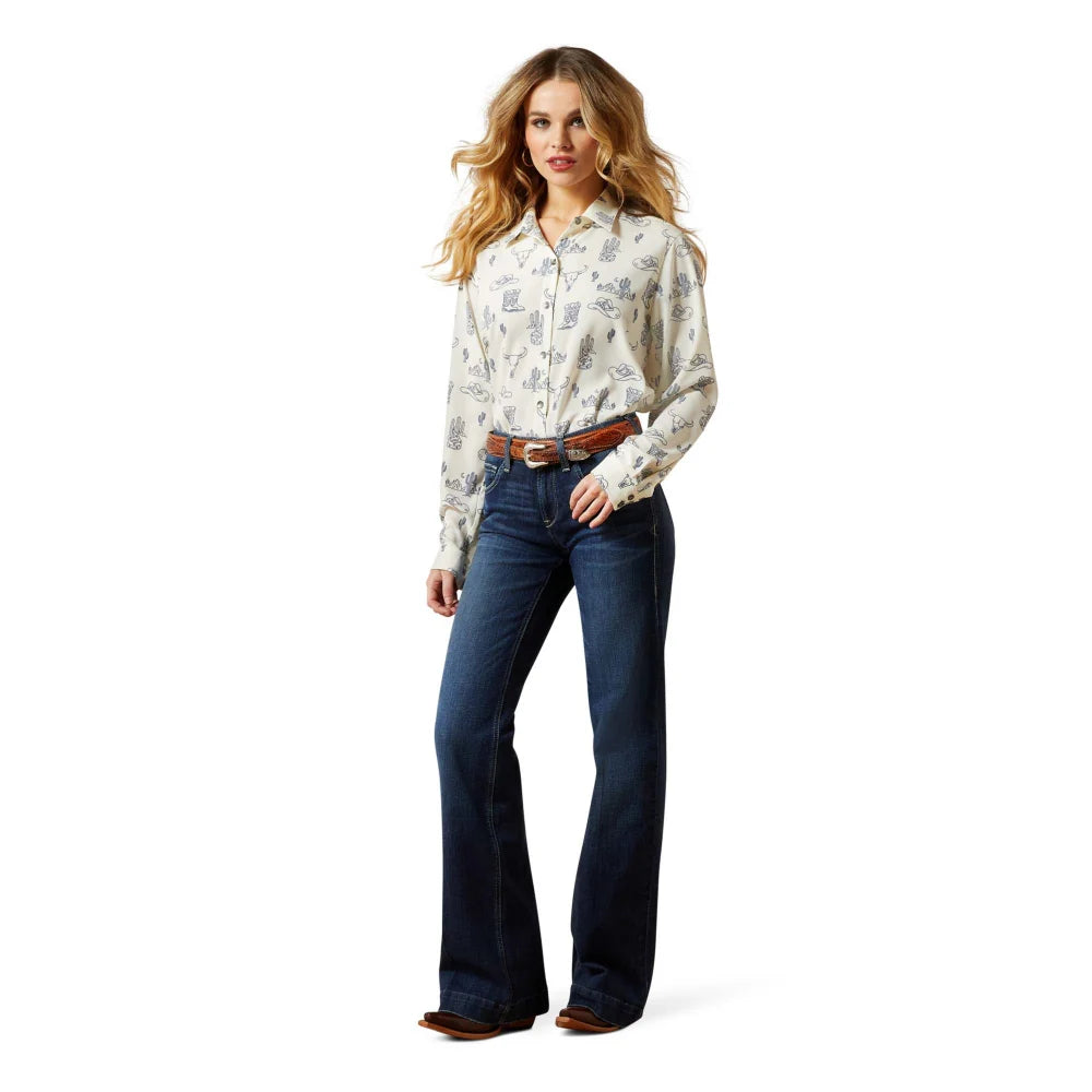 Ariat Wms Homestyle LS Shirt Deserted Print