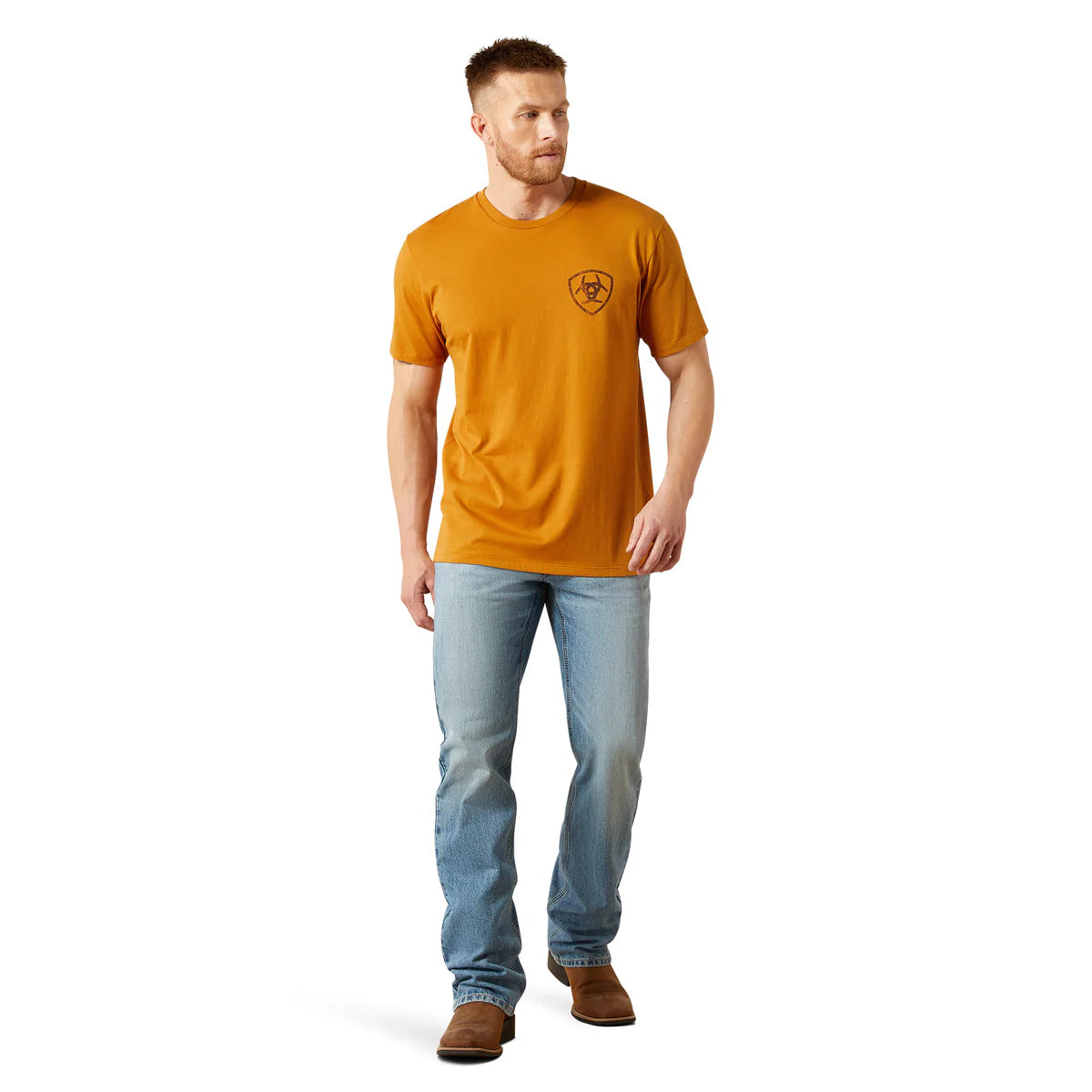Ariat Mns Big Bull Rider SS Tee Bone Brown