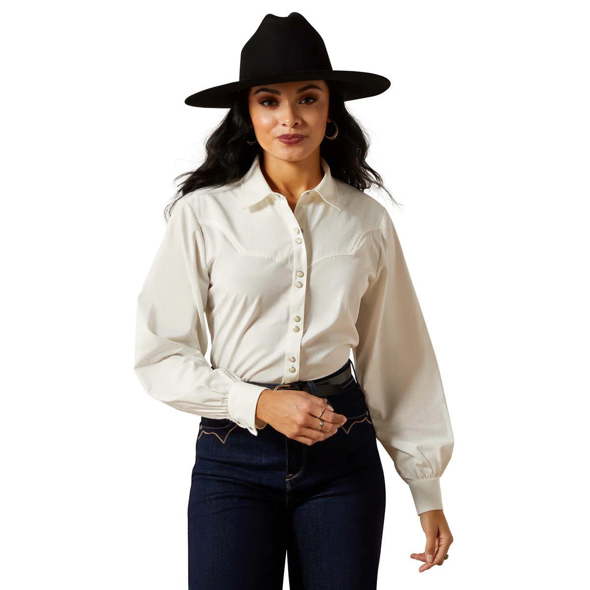 Ariat Wms Jolie Snap LS Shirt White Alyssum