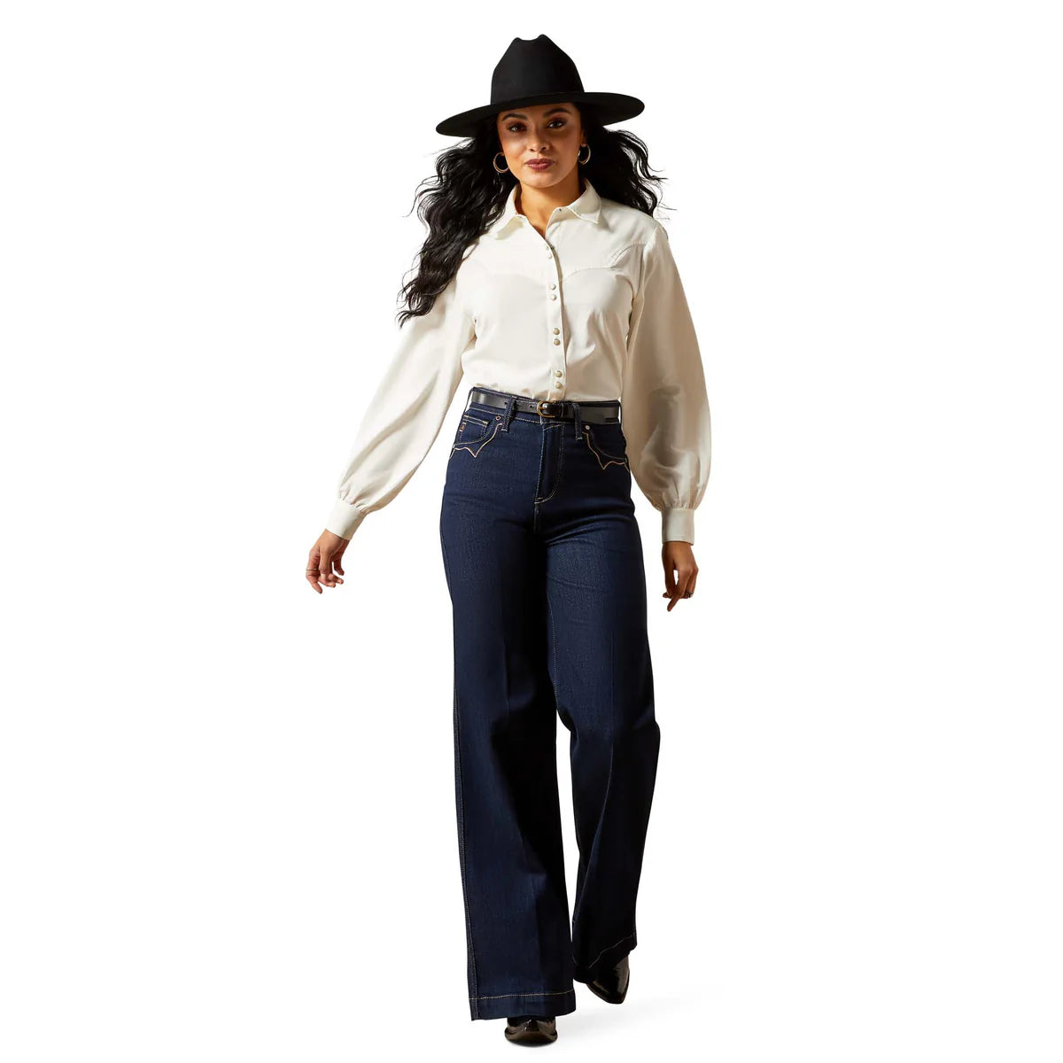 Ariat Wms Jolie Snap LS Shirt White Alyssum