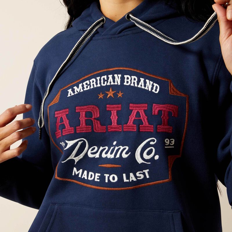 Ariat Wms Emblem Hoodie Dress Blues