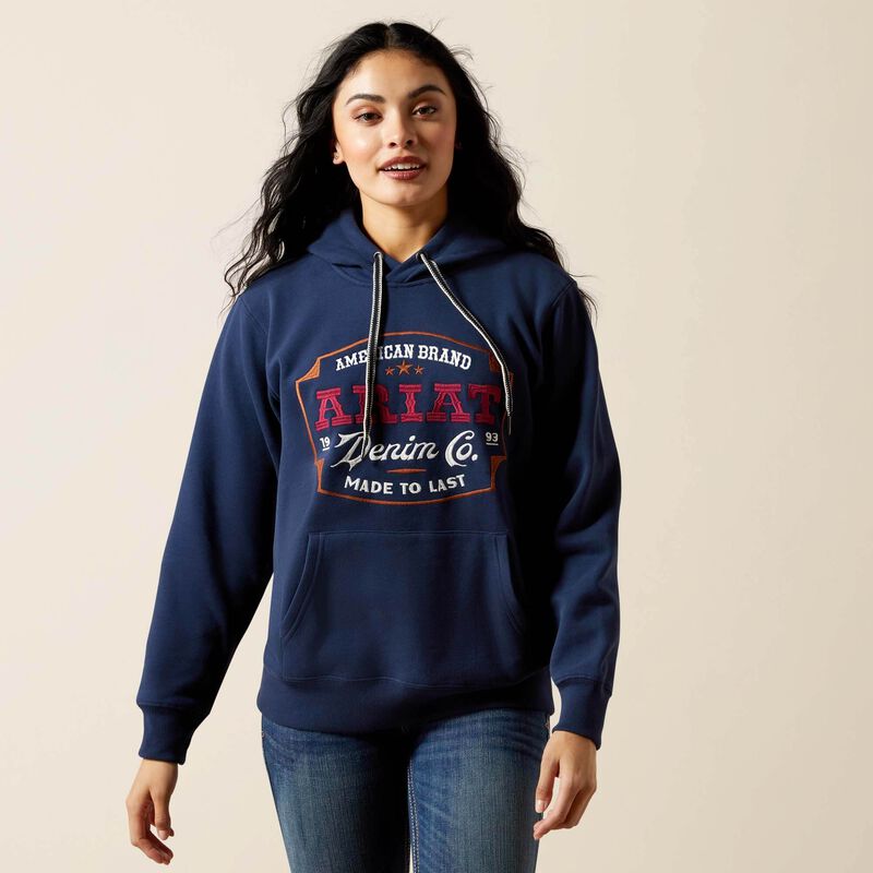 Ariat Wms Emblem Hoodie Dress Blues