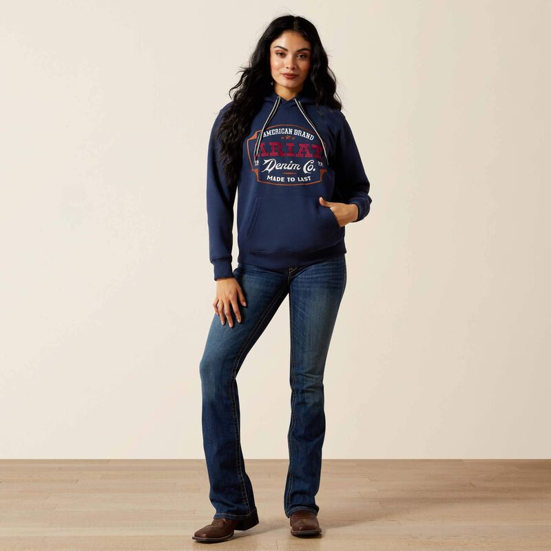 Ariat Wms Emblem Hoodie Dress Blues