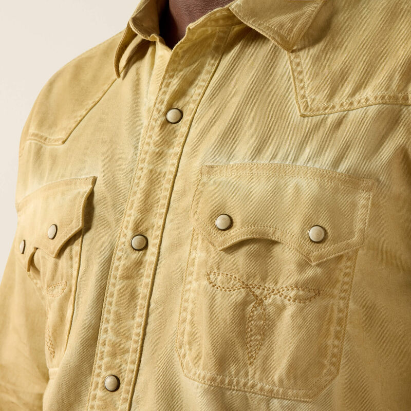Ariat Mns Retro Hartigan Fitted Snap LS Shirt Off White