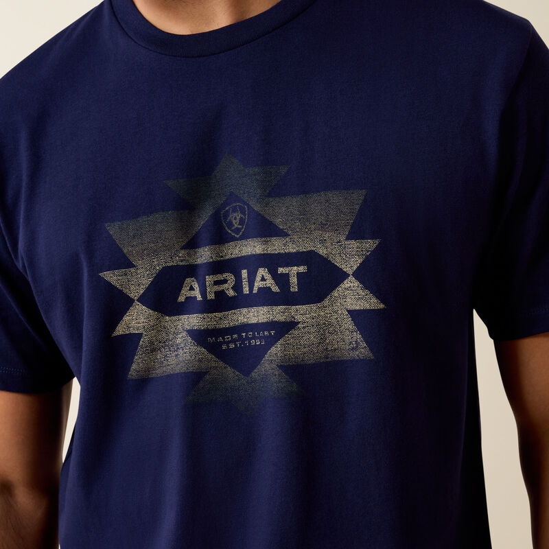 Ariat Mns Clean Southsense Icon SS Tee Classic Blue