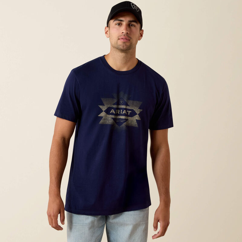 Ariat Mns Clean Southsense Icon SS Tee Classic Blue