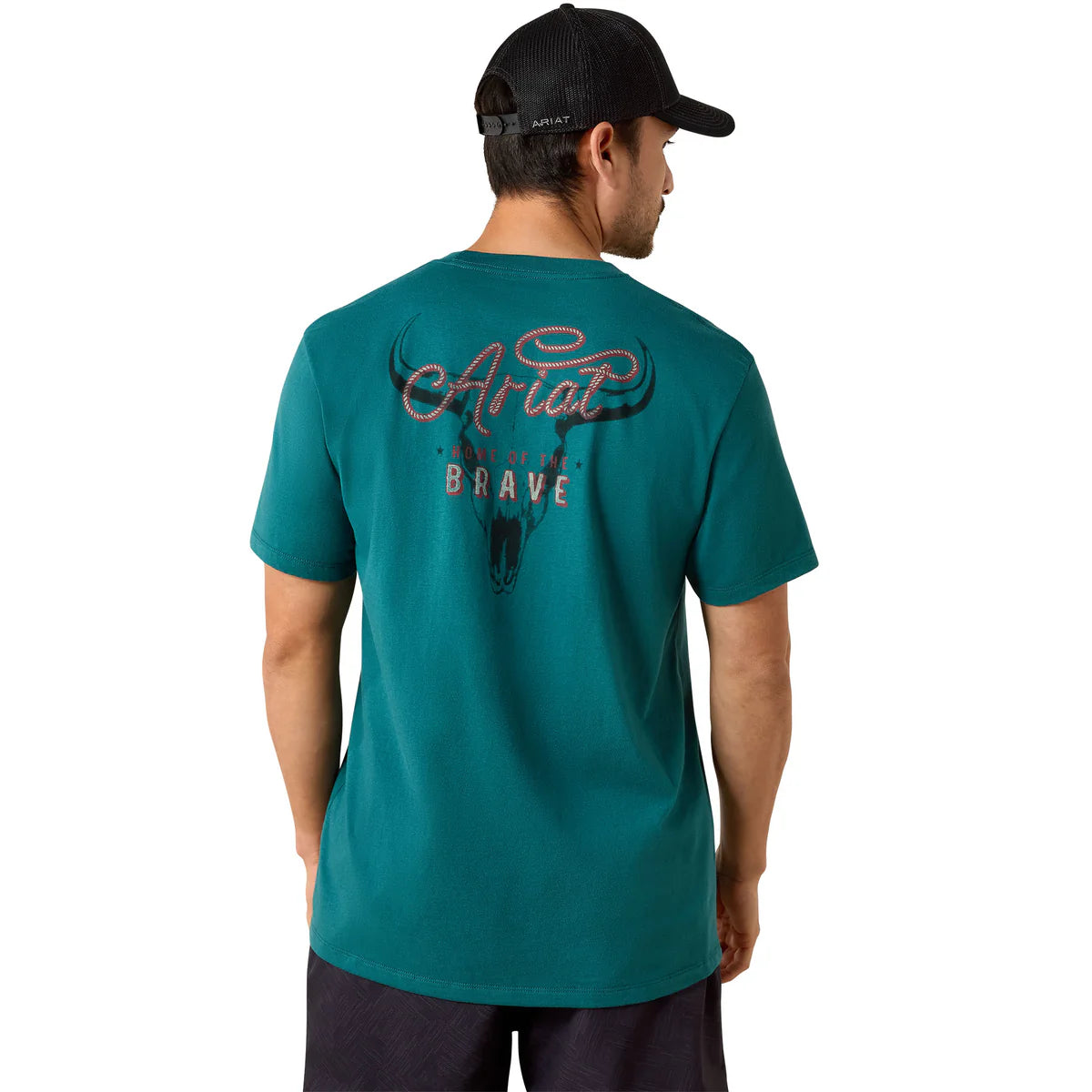 Ariat Mns Cattle Skull Freedom SS Tee Mediterranean