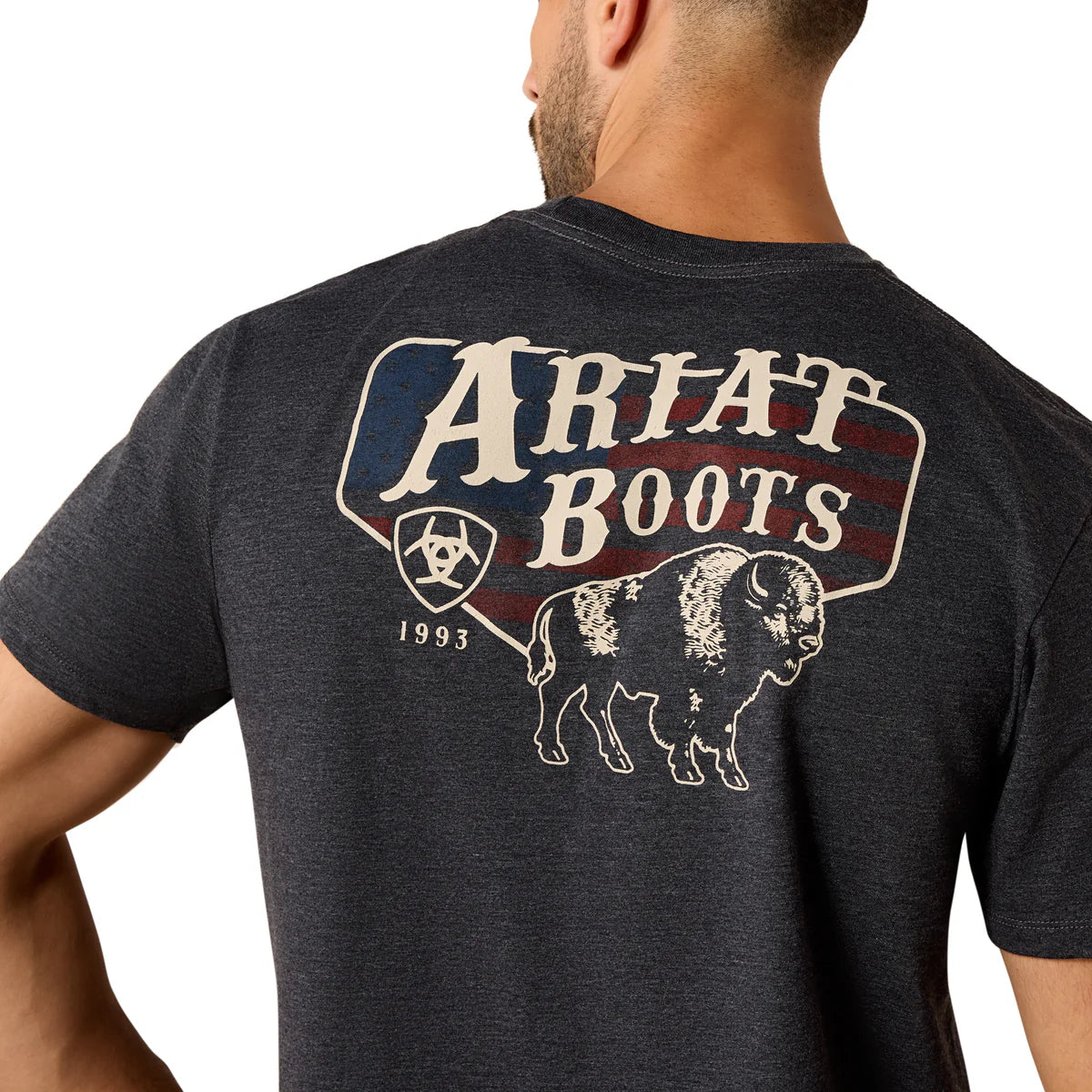 Ariat Mns American Bison SS Tee Charcoal Heather
