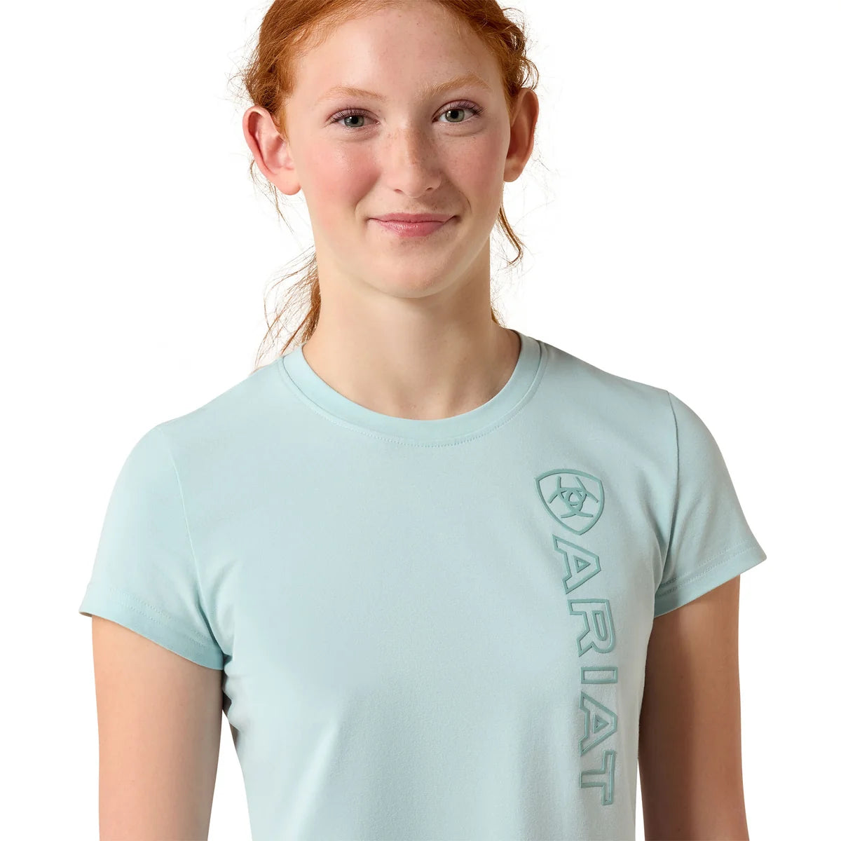 Ariat Yth Vertical Logo SS Tee Starlight Blue