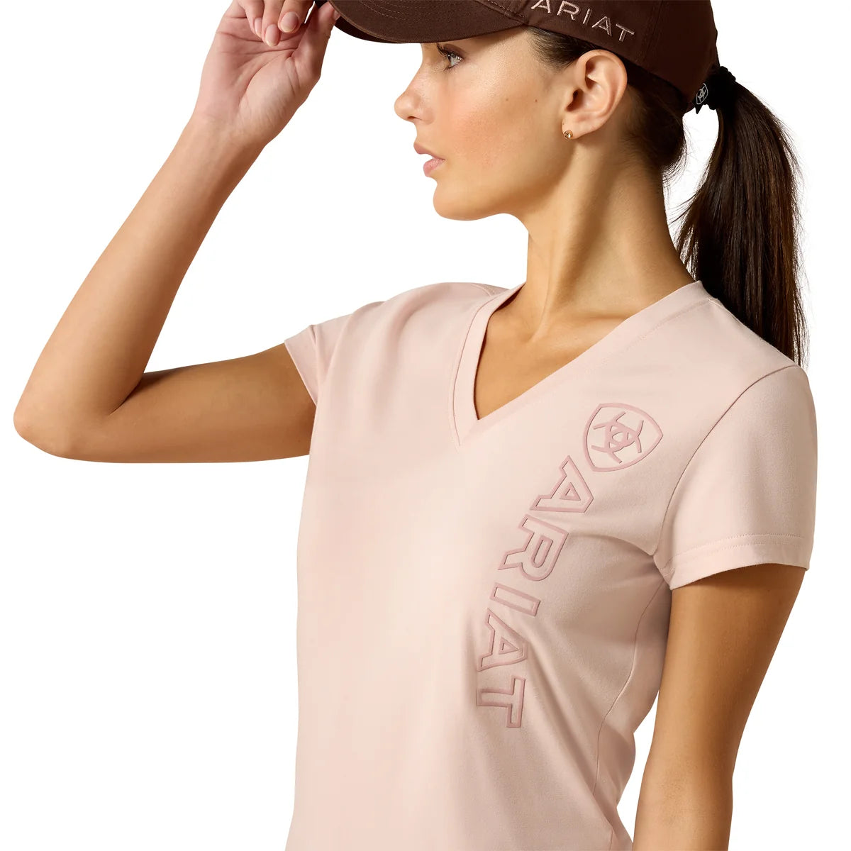 Ariat Wms Vertical Logo SS Tee Sepia Rose