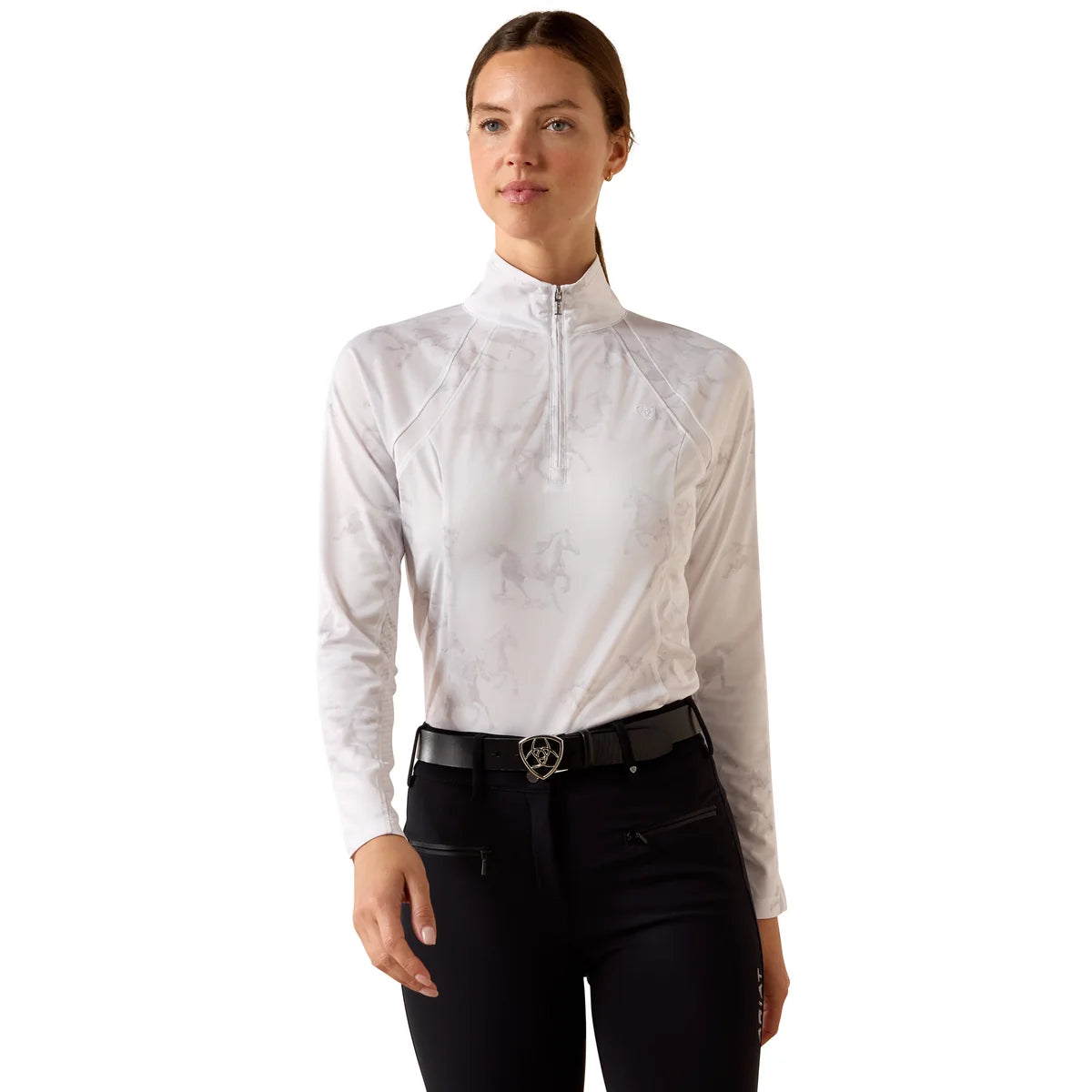 Ariat Wms Sunstopper 3.0 1/4 Zip White Mirage Print