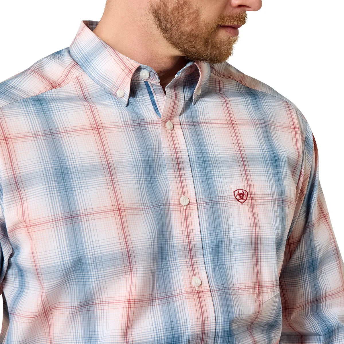Ariat Mns Pro Series Teddy Classic Fit LS Shirt White Plaid