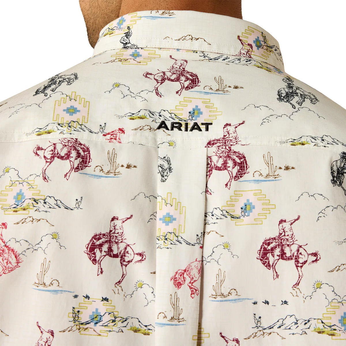 Ariat Mns Taber Classic Fit LS Shirt White Western Motif