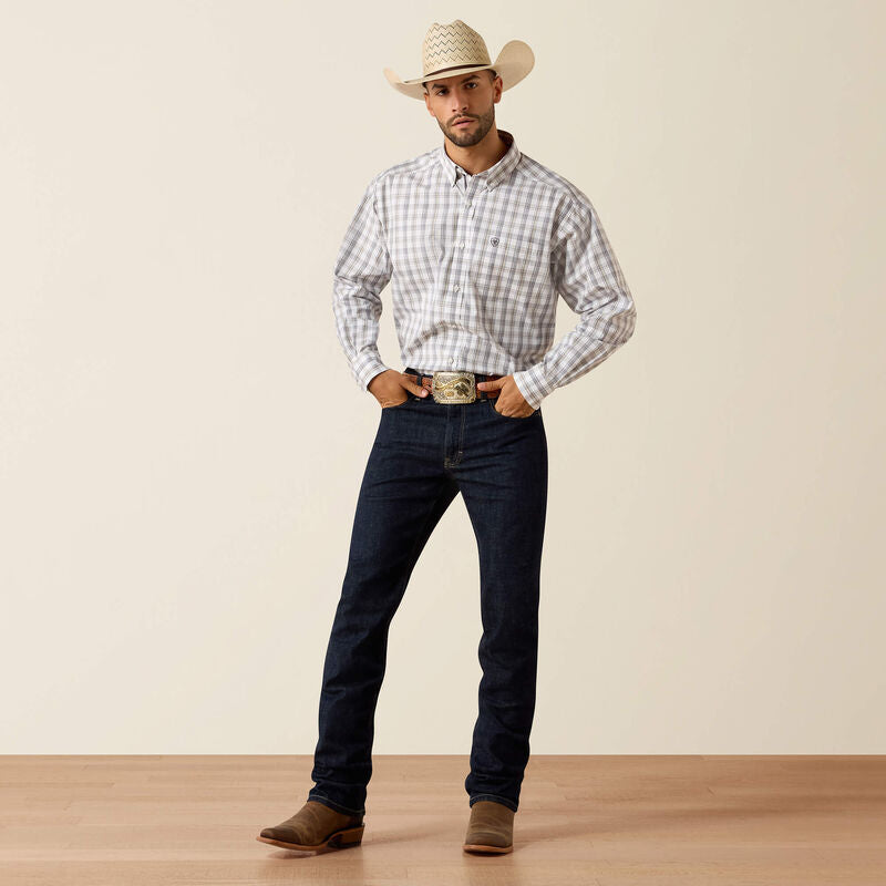Ariat Mns Pro Series Phoenix Classic Fit LS Shirt White Plaid