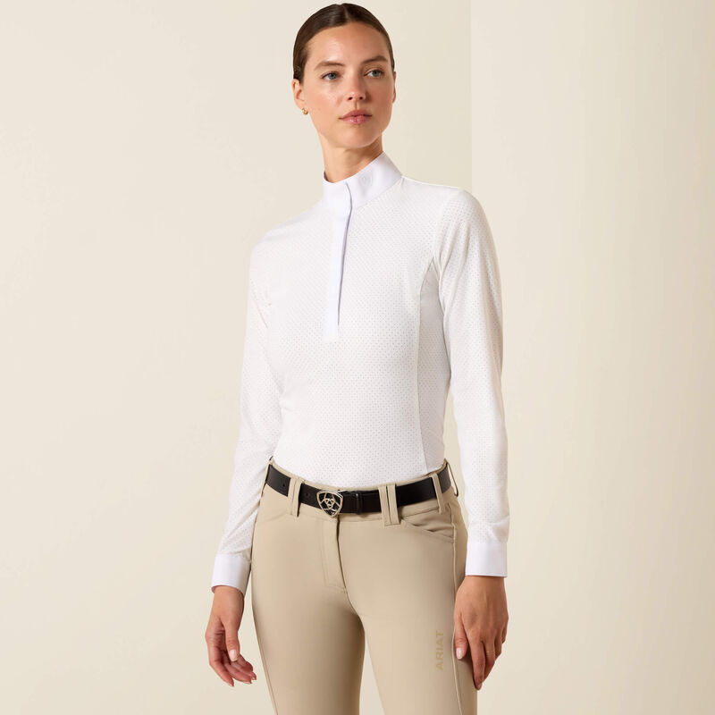 Ariat Wms Breathe LS Show Shirt White