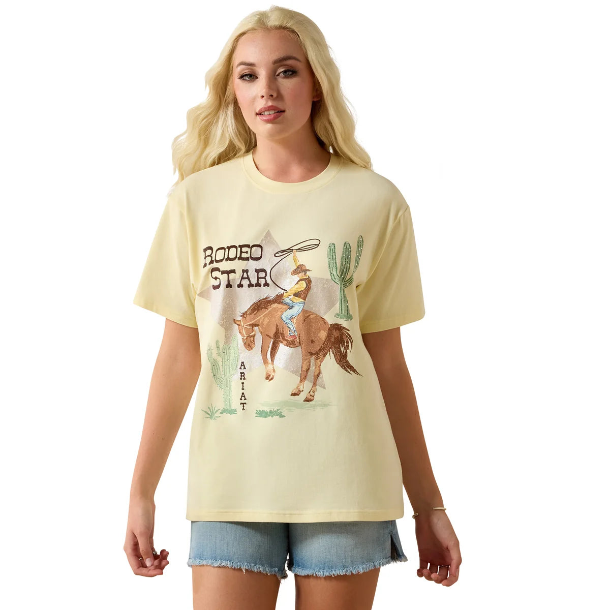 Ariat Wms Rodeo Star Boyfriend SS Tee Pear Sorbet