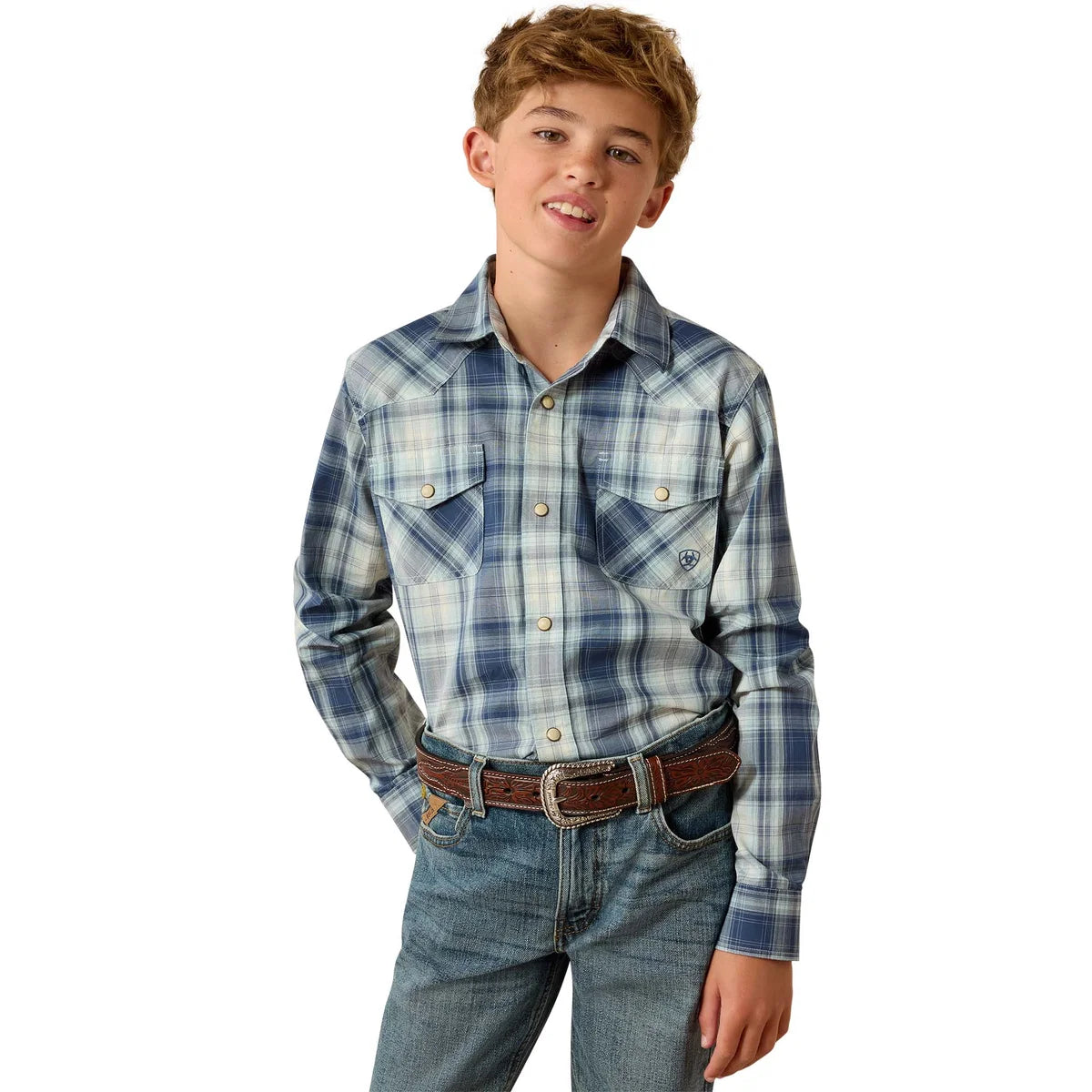 Ariat Bys Retro Hux Snap LS Shirt Key Largo Plaid