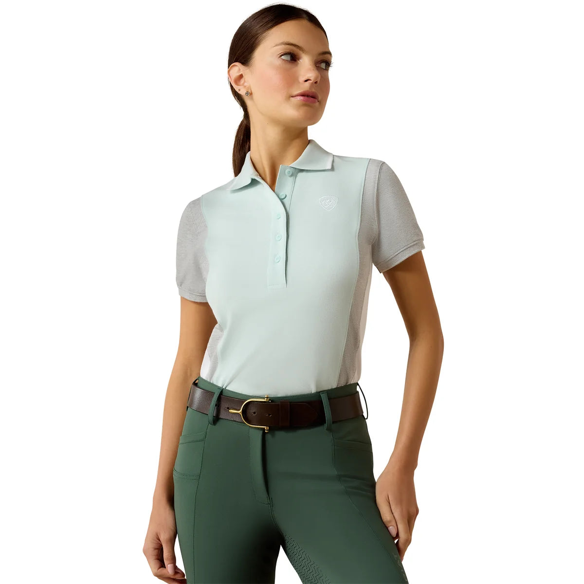 Ariat Wms Taryn SS Polo Starlight/Heather Grey