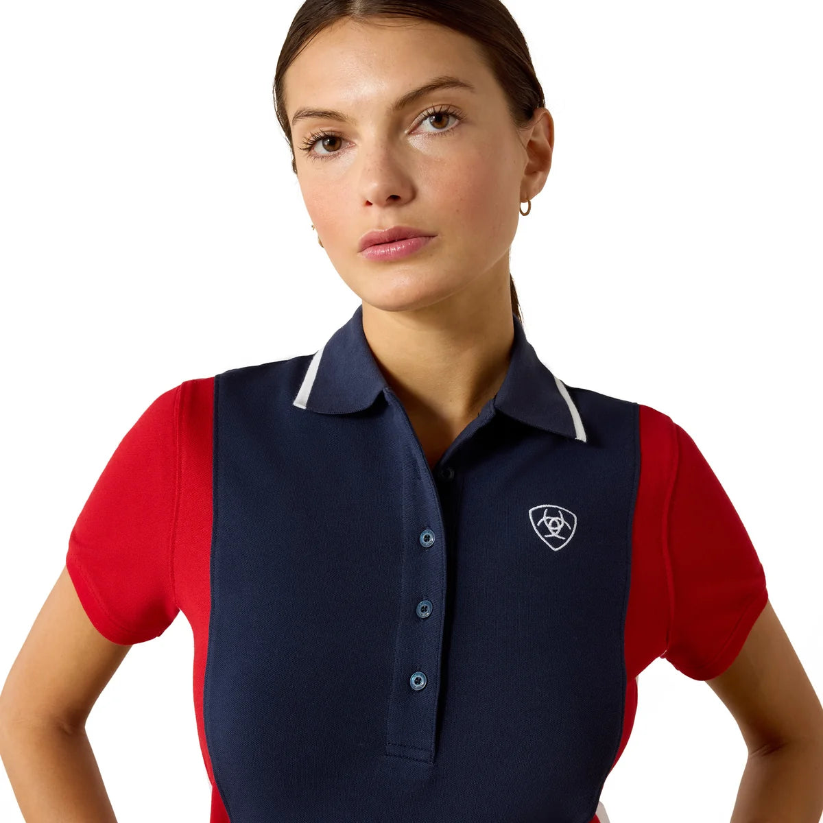 Ariat Wms Taryn SS Polo NavyT/Red