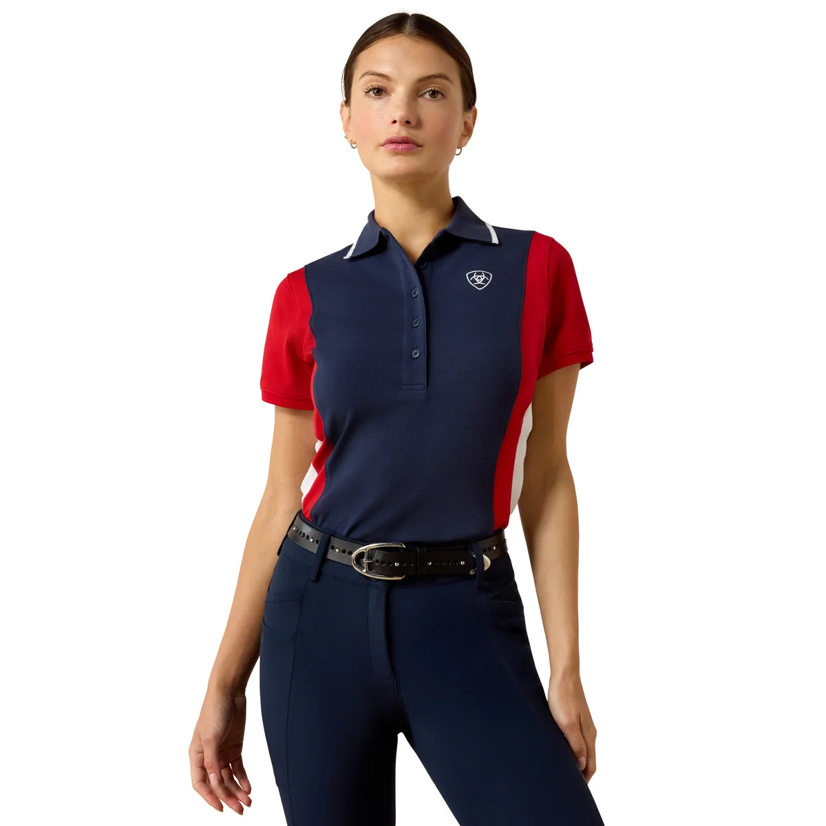Ariat Wms Taryn SS Polo NavyT/Red