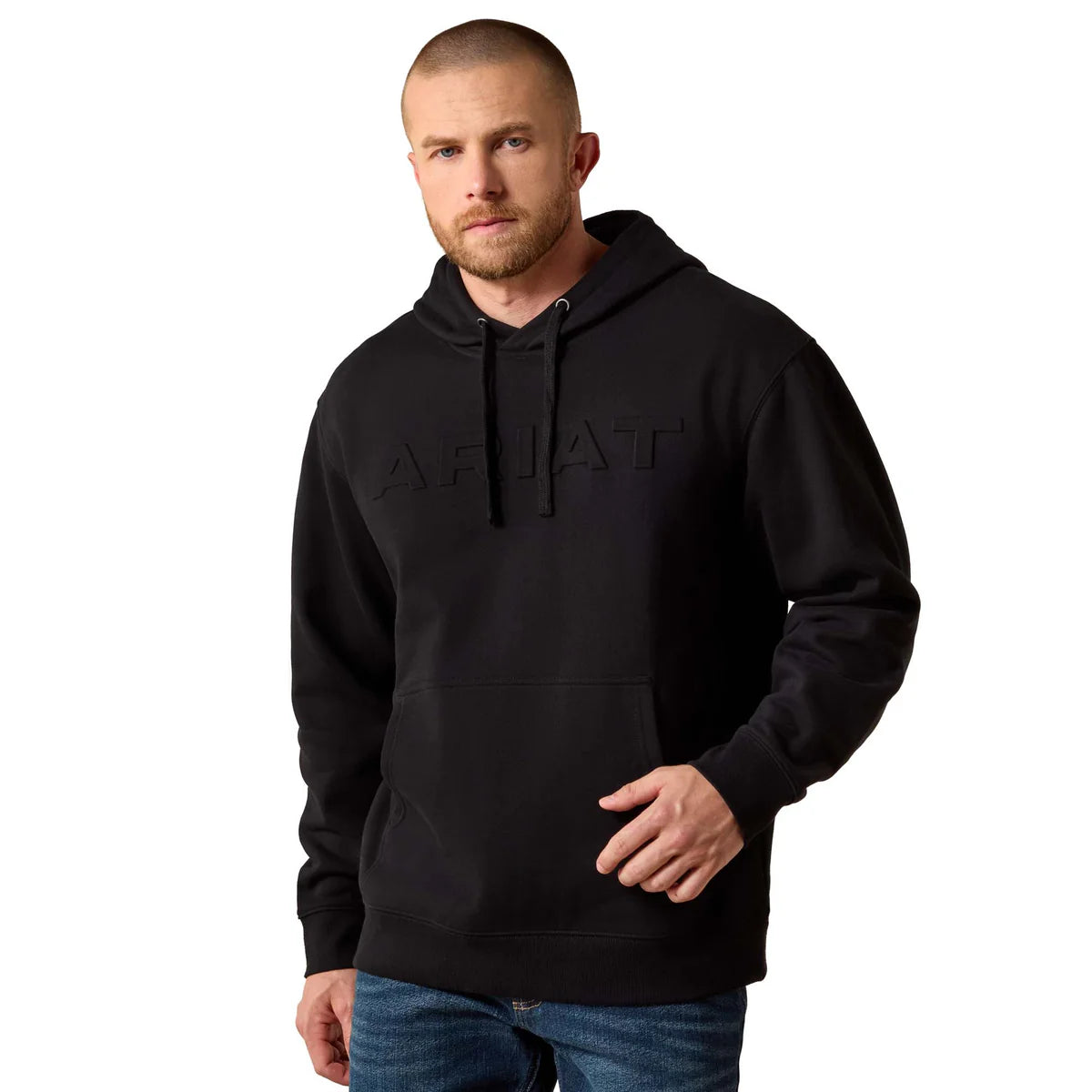 Ariat Mns Embossed Logo Hoodie Black