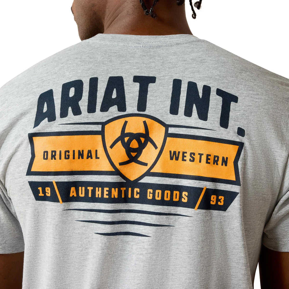 Ariat Mns Banner Badge SS Tee Grey Heather