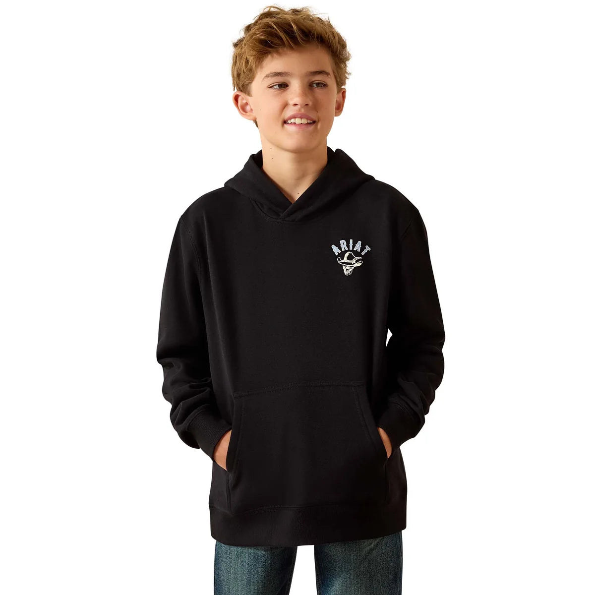 Ariat Bys Stitched Skull Hoodie Black