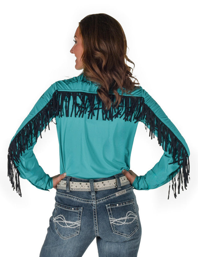 Cowgirl Tuff Breathe Lightweight Stretch Jersey with Printed Horses