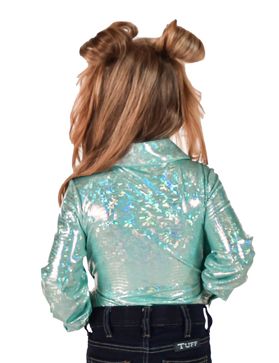Cowgirl Girls Pullover Button Up Mint Holographic