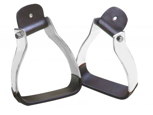 Showman Angled Aluminium Stirrups Twisted Neck