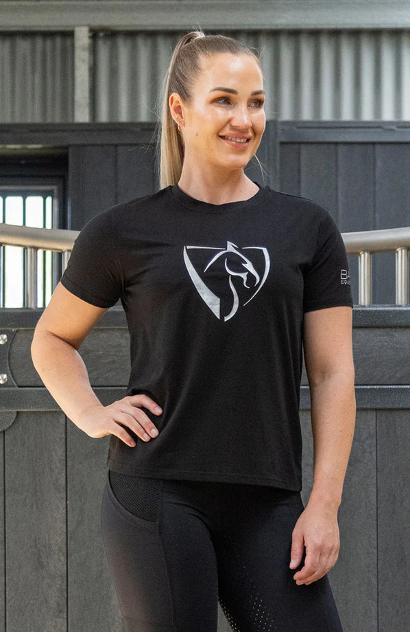 Bare Silver Logo T Shirt - Black -Black Friday Sales