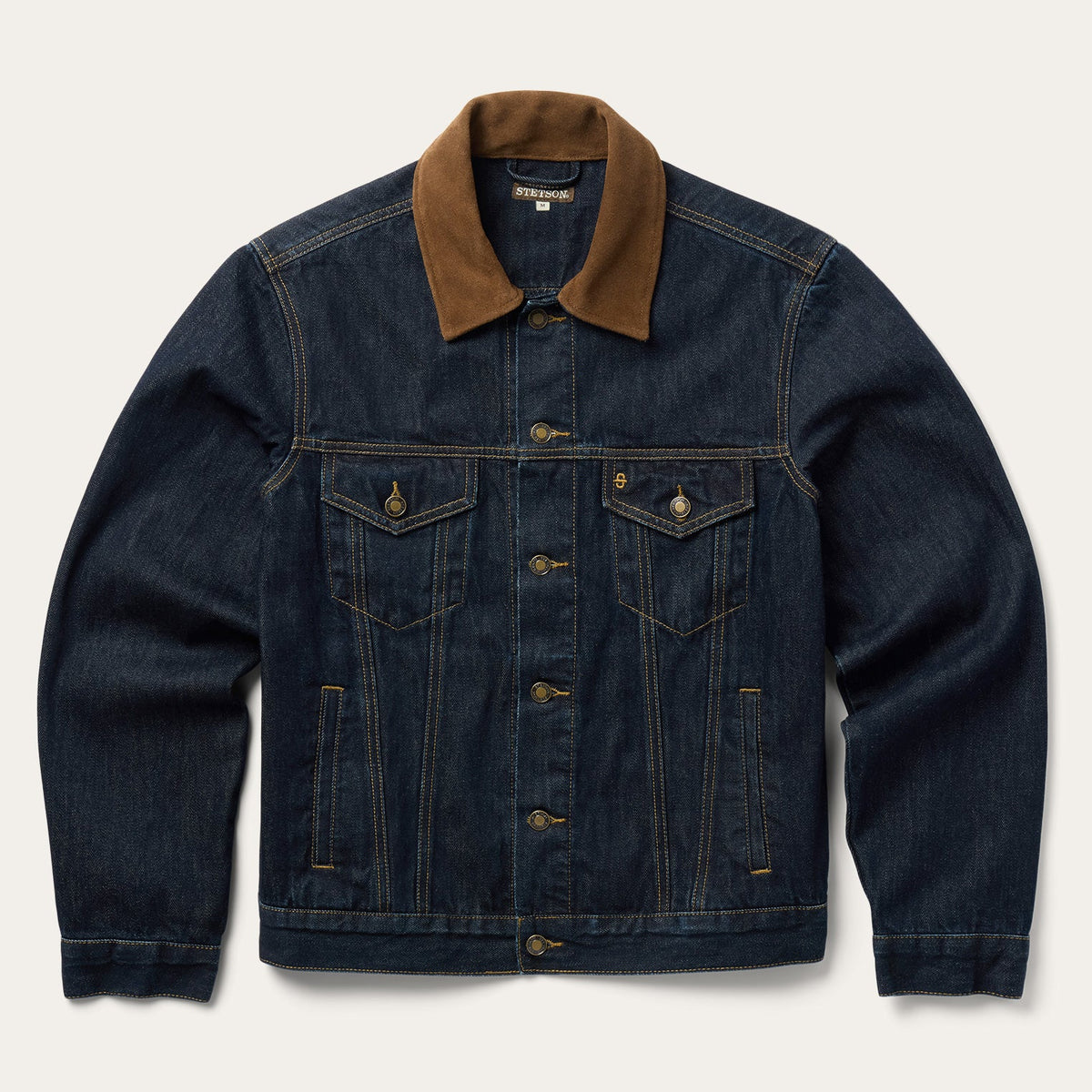 Stetson Mns Collection Denim Jacket Solid Blue