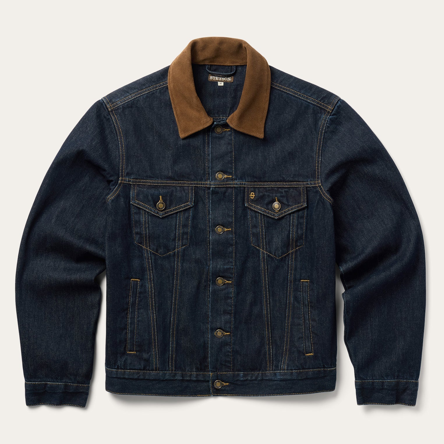 Stetson Mns Collection Denim Jacket Solid Blue