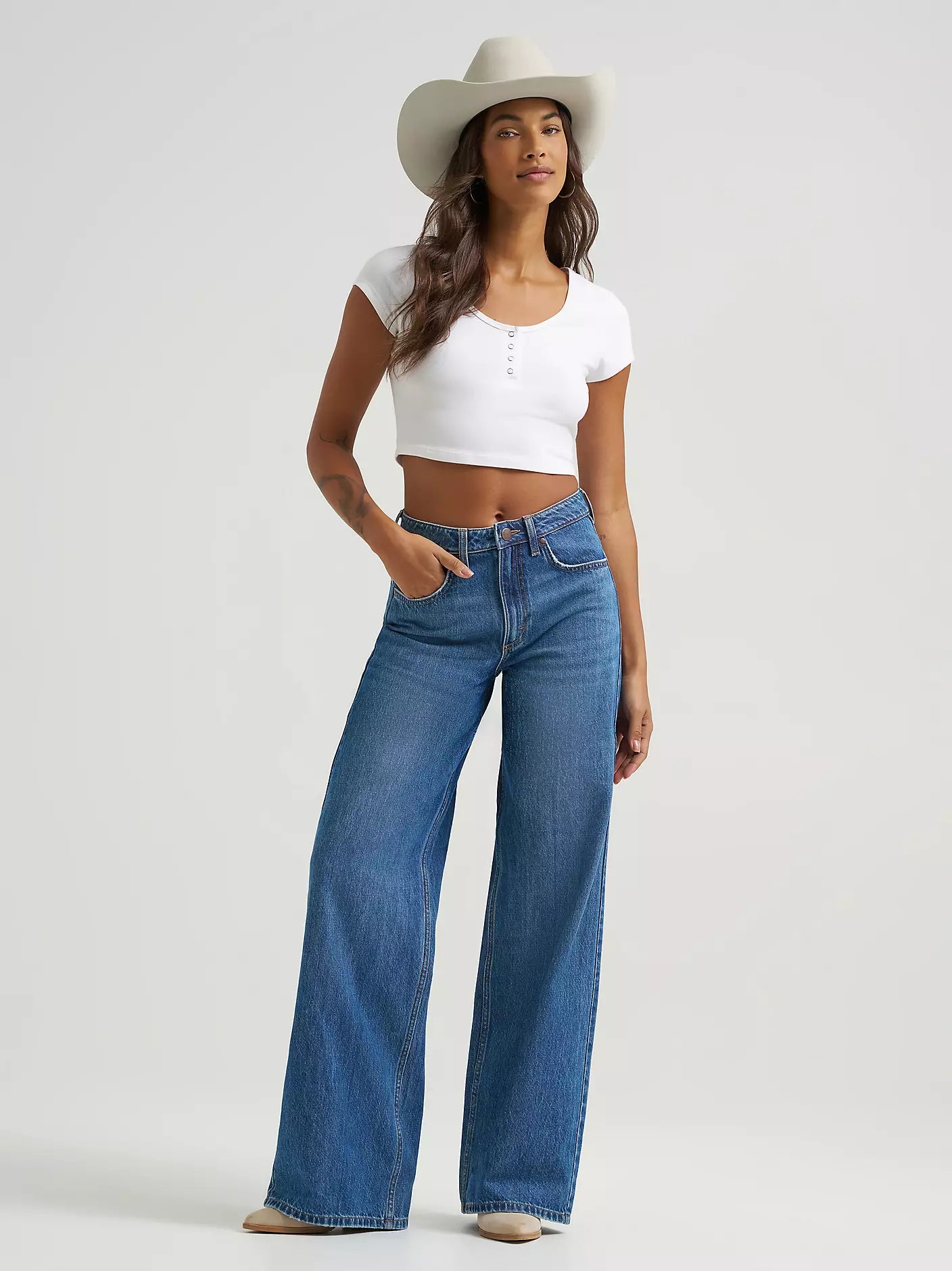 Wrangler Wmns Retro Bailey High Rise Wide Leg Jean