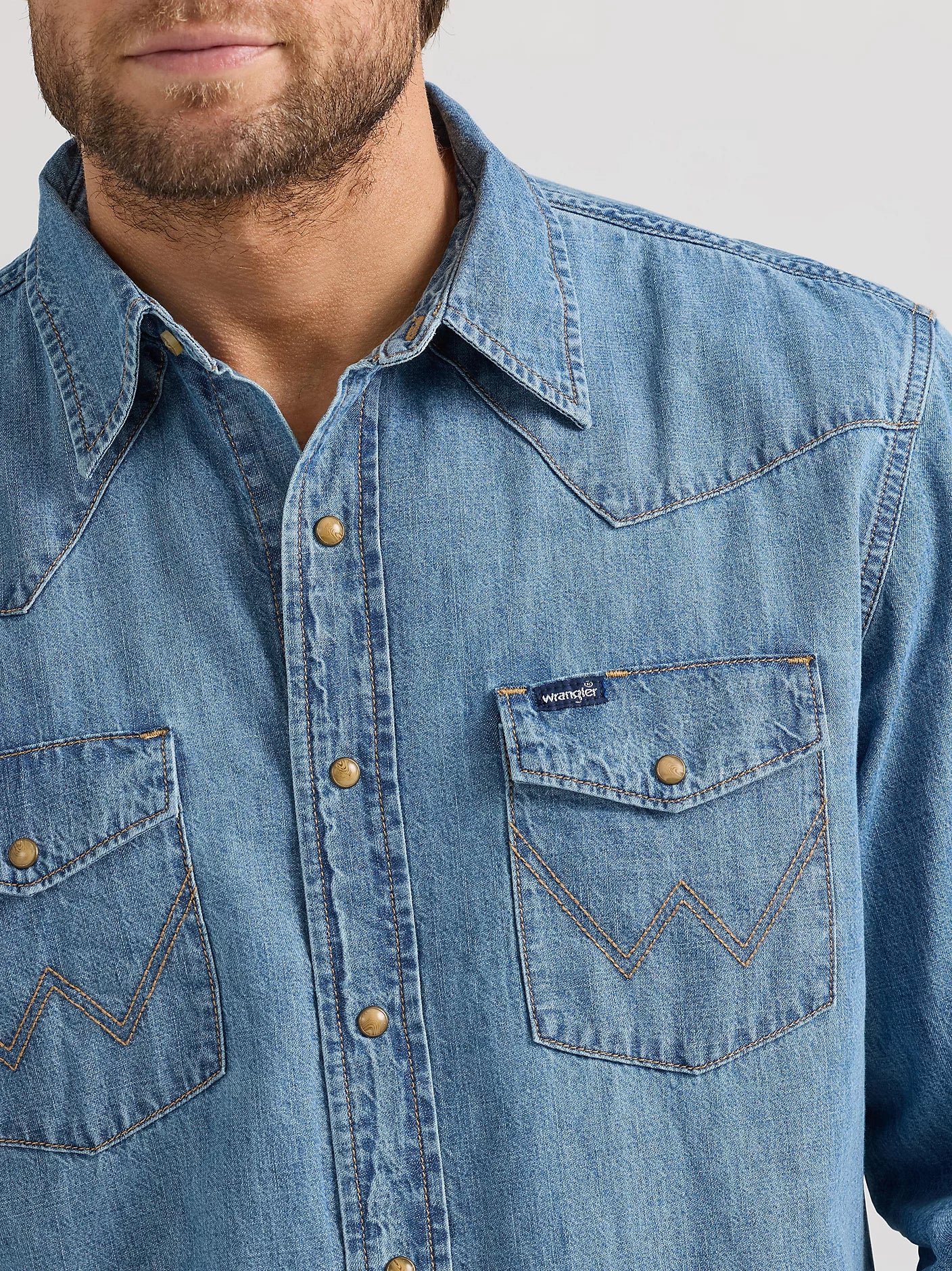 Wrangler Mens Classic Fit Denim Shirt