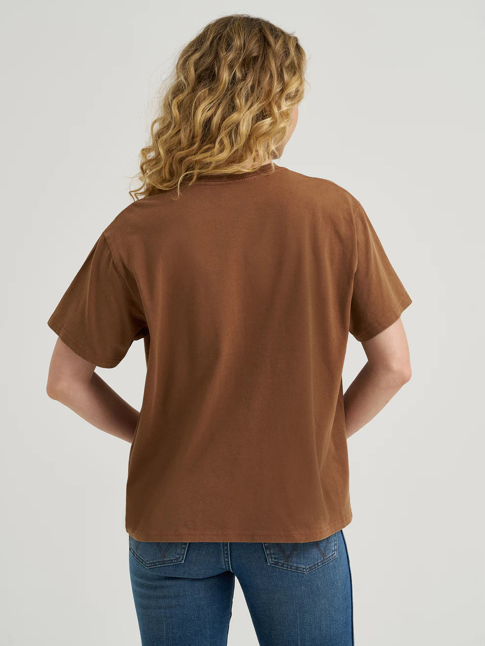 Wrangler Wmns Brown Yee Haw Oversize Graphic Short Sleeve Tee Shirt