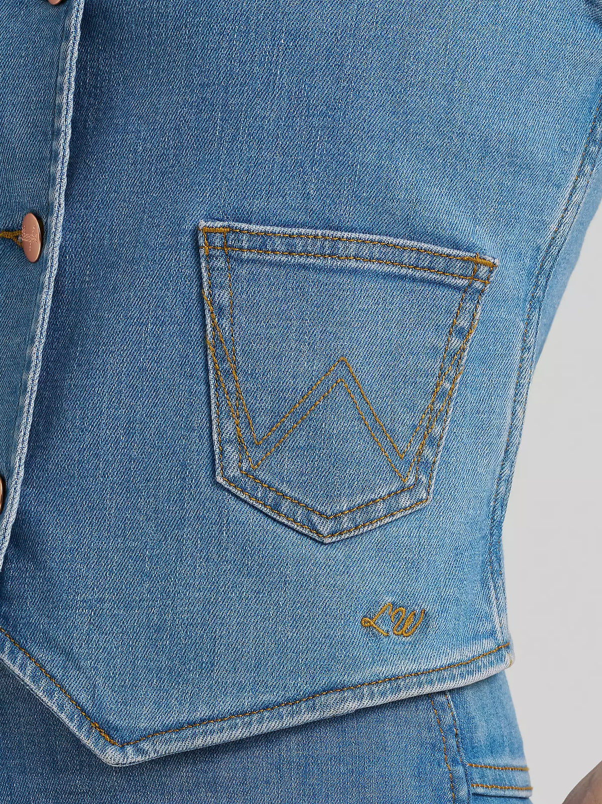 Wrangler X Lainey Wilson Embroidered Denim Vest - Lainey Wilson Prono