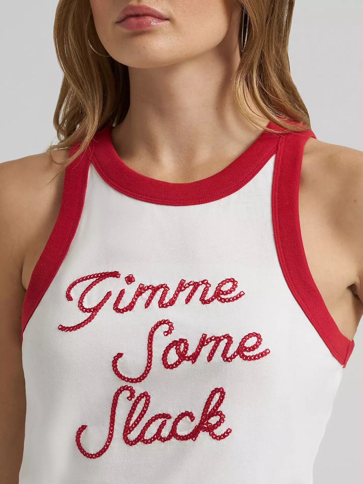 Wrangler X Lainey Wilson Gimme Some Slack Tank in White - EOFY Sale