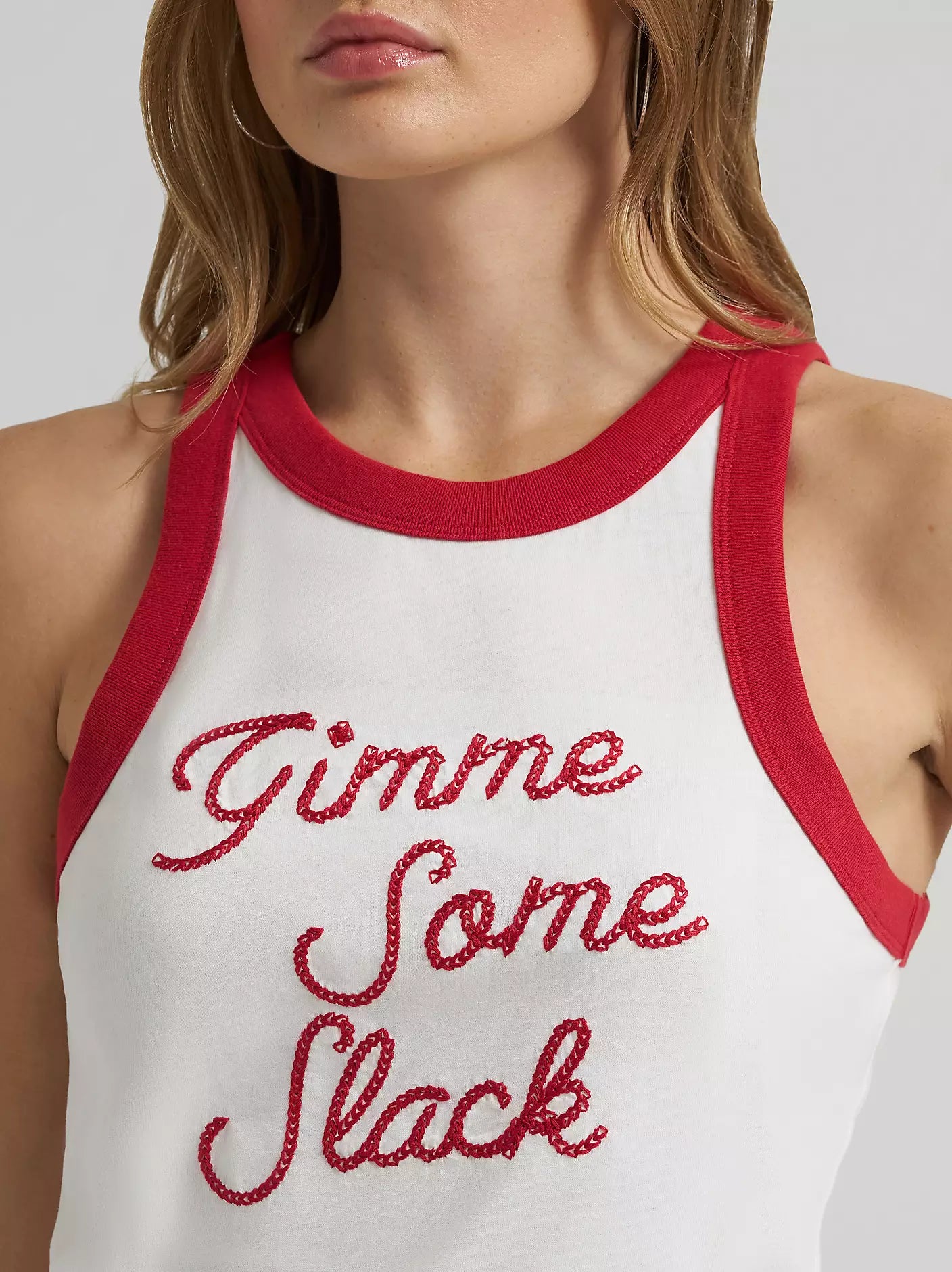 Wrangler X Lainey Wilson Gimme Some Slack Tank in White - EOFY Sale