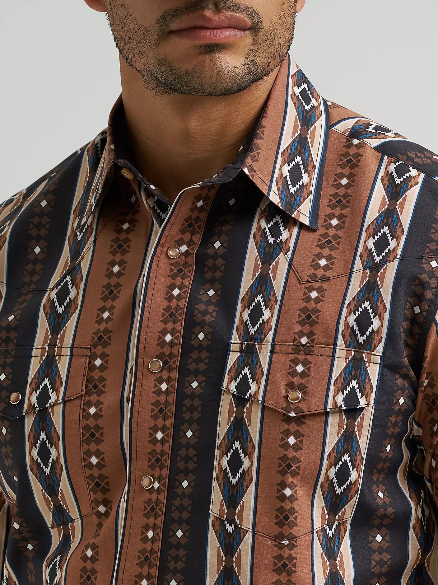 Wrangler Mns Checotah Print Brown