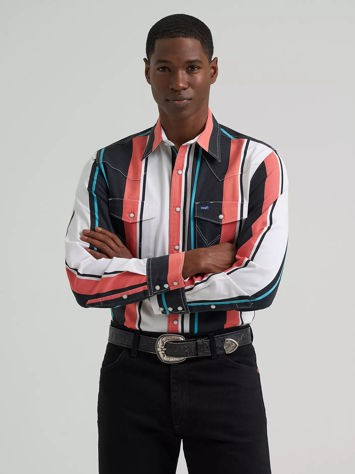 Wrangler Vintage Inspired Brushpopper Western Snap Workshirt
