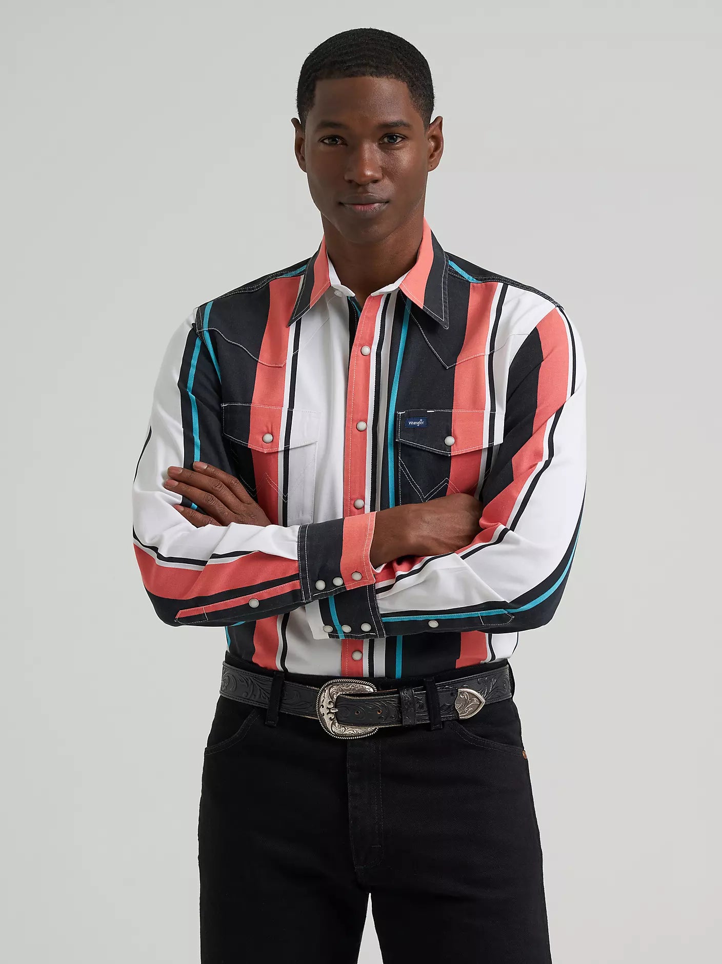 Wrangler Vintage Inspired Brushpopper Western Snap Workshirt