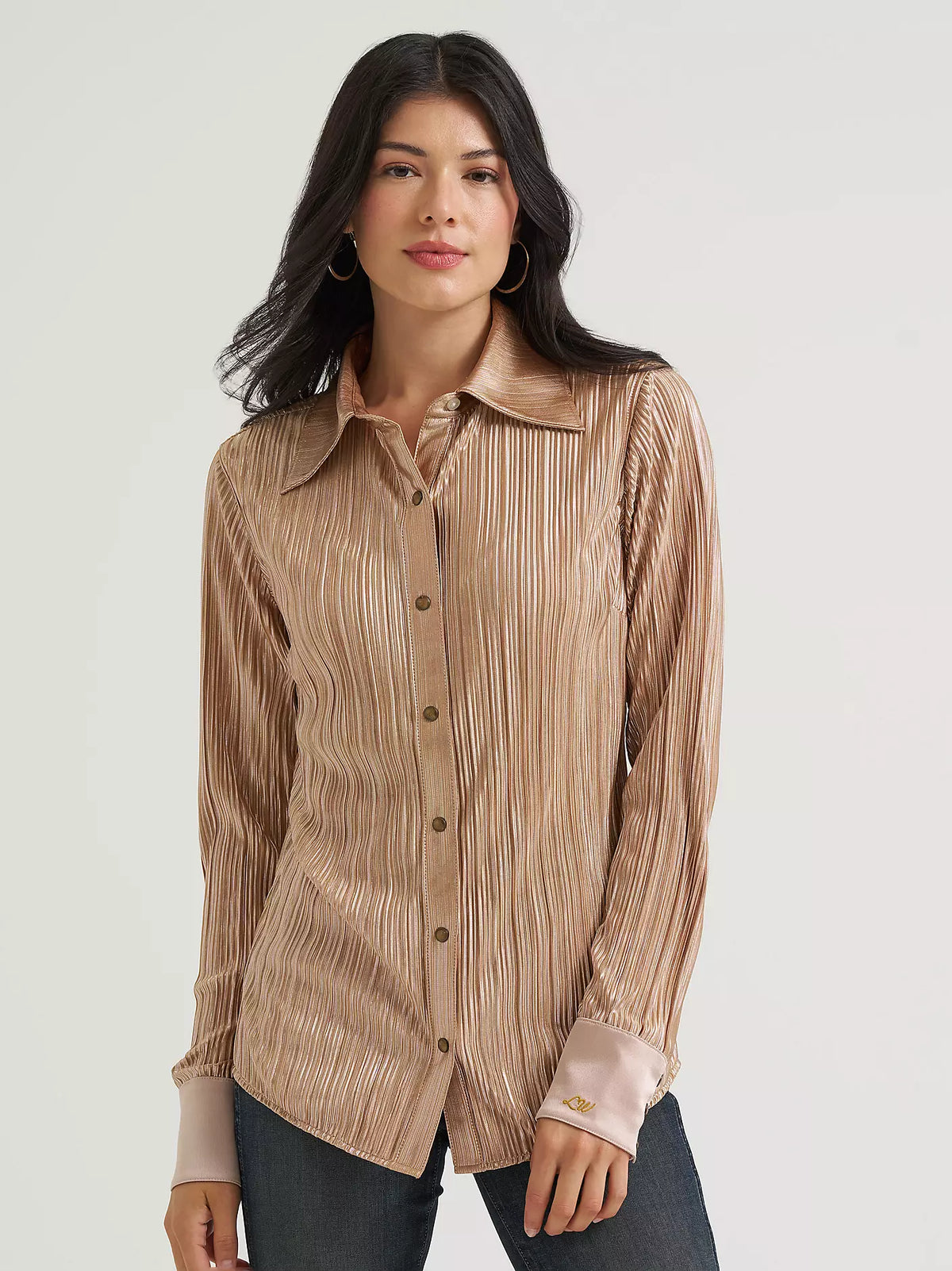 Wrangler X Lainey Wilson Snap Rose Gold Ladies Shirt