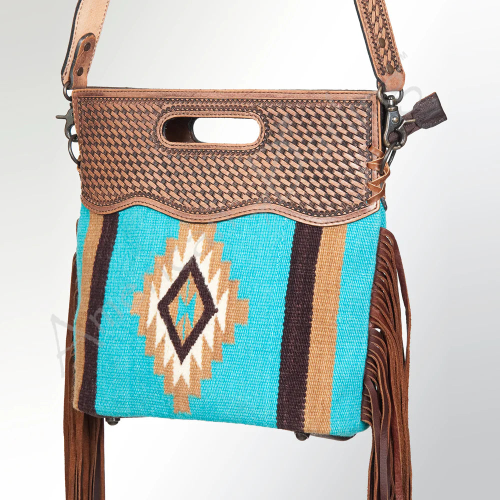American Darling Saddle Blanket Tooled Fringe Handbag | GIftware - Handbag | Saddleworld Ipswich