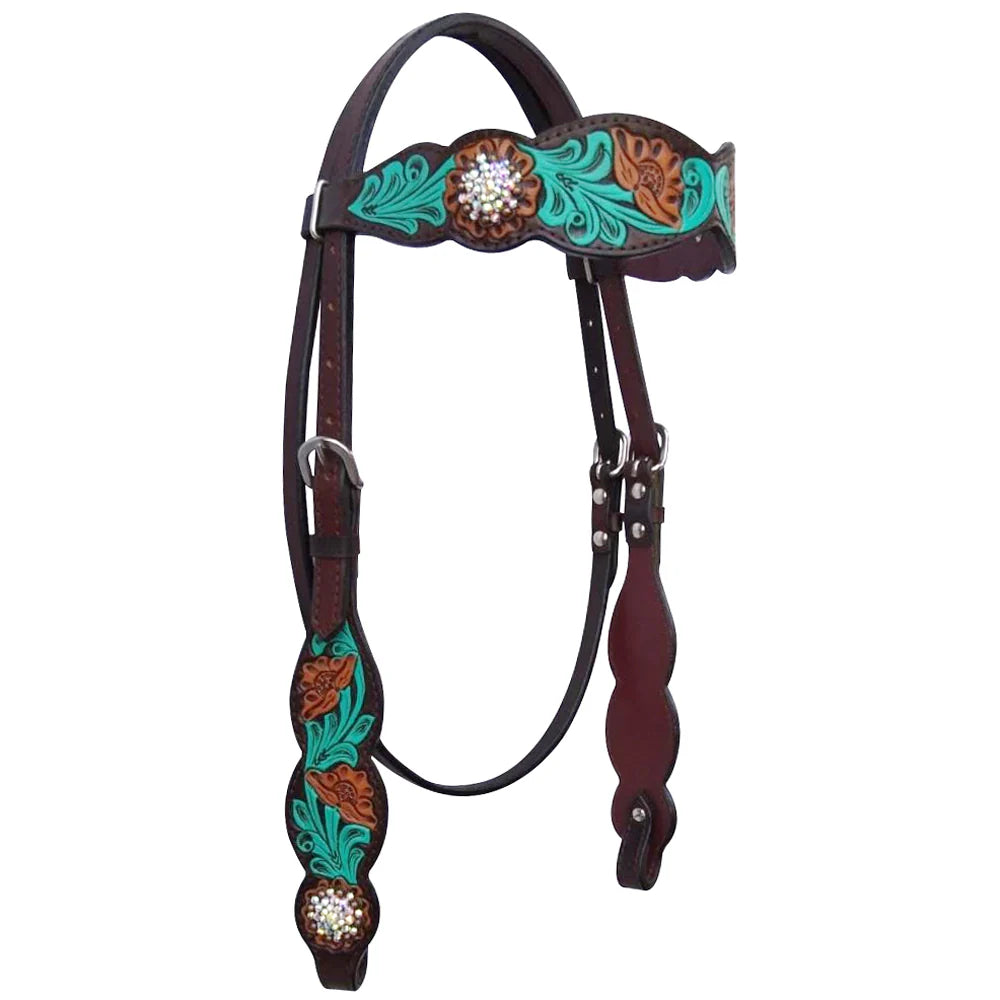 Jora Autumn Hand Painted Western Leather Bridle