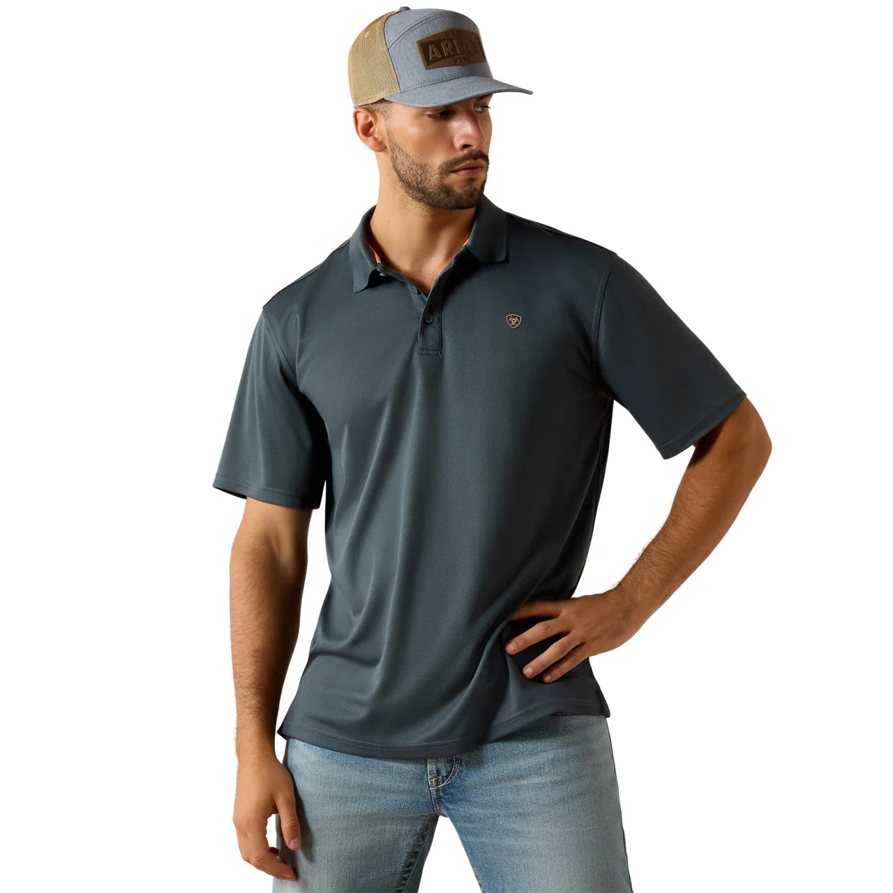 Ariat Mns Tek Polo Dark Slate