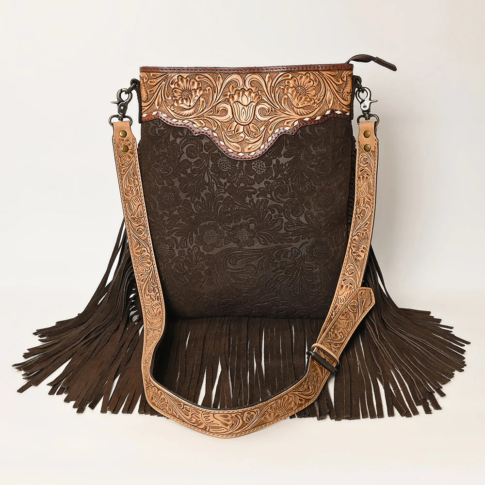 American Darling Embossed Leather Handbag