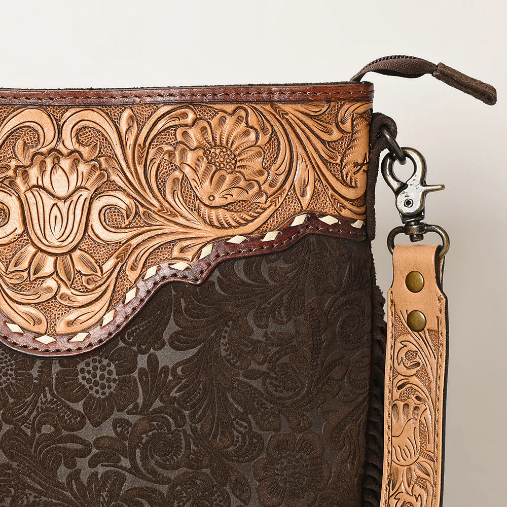 American Darling Embossed Leather Handbag