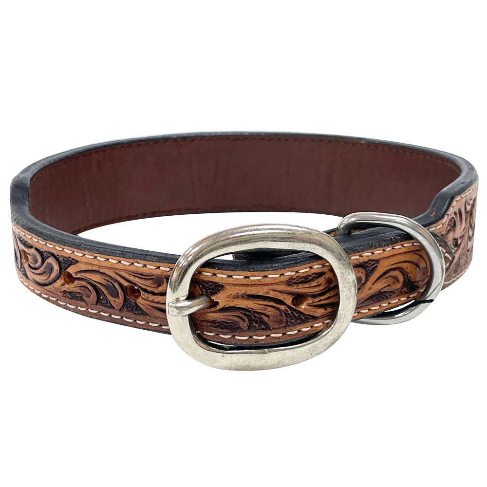 American Darling Cacti Sunflower Western Leather Dog Collar