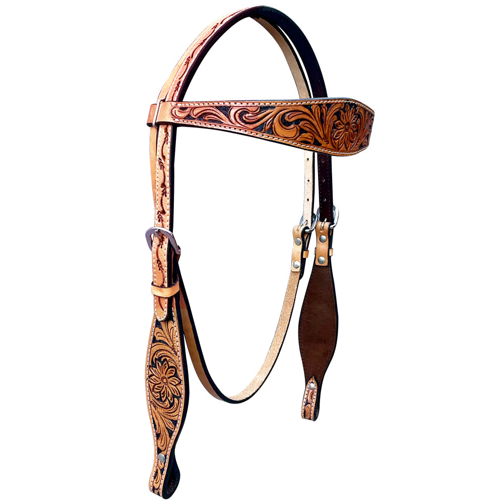Bar H Equine Western Leather Headstall